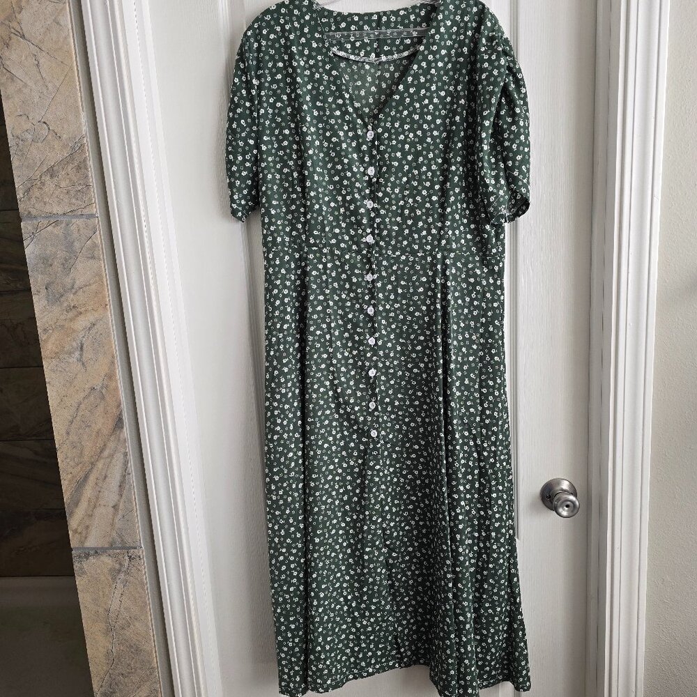 Women's Button Up Flower Dress